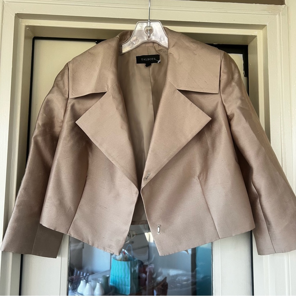 Talbots silk cropped jacket